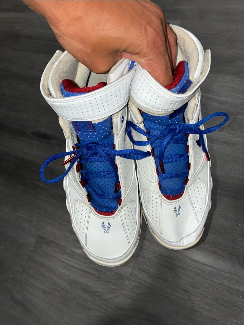 Nike White, Blue & Red High-Top Sneakers